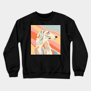 Retro Borzoi: Pastel Pup Revival Crewneck Sweatshirt